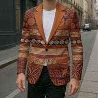 Fiji Marau na Kerisimasi Blazer Gold Tapa Masi Inspired Christmas - Polynesian Pride