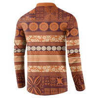 Fiji Marau na Kerisimasi Button Sweatshirt Gold Tapa Masi Inspired Christmas - Polynesian Pride