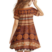 Fiji Marau na Kerisimasi Family Matching Puletasi and Hawaiian Shirt Gold Tapa Masi Inspired Christmas - Polynesian Pride