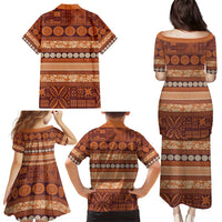 Fiji Marau na Kerisimasi Family Matching Puletasi and Hawaiian Shirt Gold Tapa Masi Inspired Christmas LT9 - Polynesian Pride