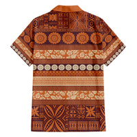 Fiji Marau na Kerisimasi Family Matching Summer Maxi Dress and Hawaiian Shirt Gold Tapa Masi Inspired Christmas - Polynesian Pride