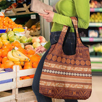 Fiji Marau na Kerisimasi Grocery Bag Gold Tapa Masi Inspired Christmas - Polynesian Pride