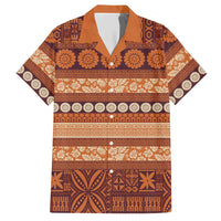 Fiji Marau na Kerisimasi Hawaiian Shirt Gold Tapa Masi Inspired Christmas - Polynesian Pride