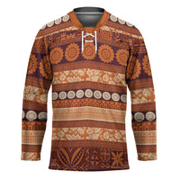 Fiji Marau na Kerisimasi Hockey Jersey Gold Tapa Masi Inspired Christmas - Polynesian Pride