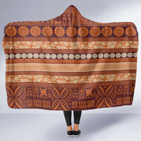 Fiji Marau na Kerisimasi Hooded Blanket Gold Tapa Masi Inspired Christmas - Polynesian Pride