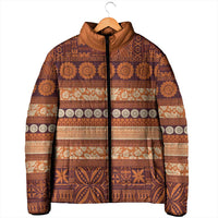 Fiji Marau na Kerisimasi Padded Jacket Gold Tapa Masi Inspired Christmas - Polynesian Pride