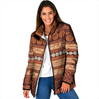 Fiji Marau na Kerisimasi Padded Jacket Gold Tapa Masi Inspired Christmas - Polynesian Pride