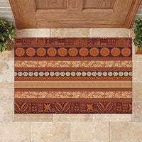 Fiji Marau na Kerisimasi Rubber Doormat Gold Tapa Masi Inspired Christmas - Polynesian Pride