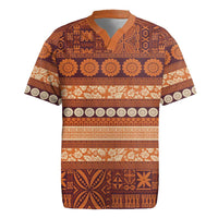 Fiji Marau na Kerisimasi Rugby Jersey Gold Tapa Masi Inspired Christmas - Polynesian Pride