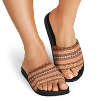 Fiji Marau na Kerisimasi Slide Sandals Gold Tapa Masi Inspired Christmas - Polynesian Pride