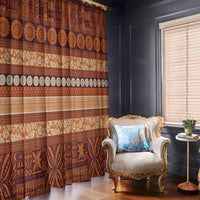 Fiji Marau na Kerisimasi Window Curtain Gold Tapa Masi Inspired Christmas - Polynesian Pride