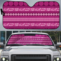 Fiji Marau na Kerisimasi Auto Sun Shade Pink Tapa Masi Inspired Christmas - Polynesian Pride