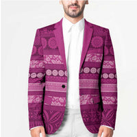 Fiji Marau na Kerisimasi Blazer Pink Tapa Masi Inspired Christmas - Polynesian Pride