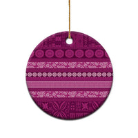 Fiji Marau na Kerisimasi Ceramic Ornament Pink Tapa Masi Inspired Christmas - Polynesian Pride