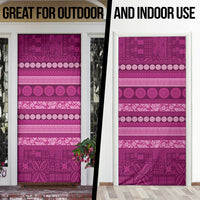 Fiji Marau na Kerisimasi Door Cover Pink Tapa Masi Inspired Christmas - Polynesian Pride