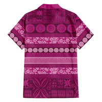 Fiji Marau na Kerisimasi Family Matching Tank Maxi Dress and Hawaiian Shirt Pink Tapa Masi Inspired Christmas LT9 - Polynesian Pride