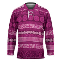 Fiji Marau na Kerisimasi Hockey Jersey Pink Tapa Masi Inspired Christmas - Polynesian Pride