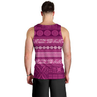 Fiji Marau na Kerisimasi Men Tank Top Pink Tapa Masi Inspired Christmas - Polynesian Pride