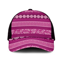 Fiji Marau na Kerisimasi Mesh Trucker Cap Pink Tapa Masi Inspired Christmas - Polynesian Pride