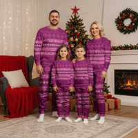 Fiji Marau na Kerisimasi Christmas Pajama Set Pink Tapa Masi Inspired Christmas - Polynesian Pride