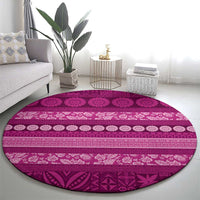 Fiji Marau na Kerisimasi Round Carpet Pink Tapa Masi Inspired Christmas - Polynesian Pride