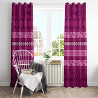 Fiji Marau na Kerisimasi Window Curtain Pink Tapa Masi Inspired Christmas - Polynesian Pride