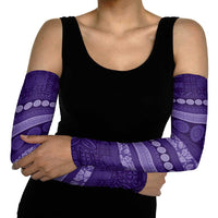 Fiji Marau na Kerisimasi Arm Sleeves Purple Tapa Masi Inspired Christmas - Polynesian Pride