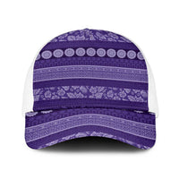 Fiji Marau na Kerisimasi Baseball Net Cap Purple Tapa Masi Inspired Christmas - Polynesian Pride