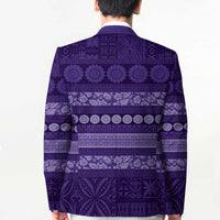 Fiji Marau na Kerisimasi Blazer Purple Tapa Masi Inspired Christmas - Polynesian Pride