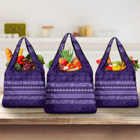 Fiji Marau na Kerisimasi Grocery Bag Purple Tapa Masi Inspired Christmas - Polynesian Pride