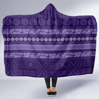 Fiji Marau na Kerisimasi Hooded Blanket Purple Tapa Masi Inspired Christmas - Polynesian Pride