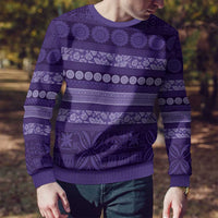 Fiji Marau na Kerisimasi Ugly Christmas Sweater Purple Tapa Masi Inspired Christmas - Polynesian Pride