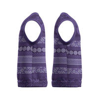 Fiji Marau na Kerisimasi Christmas Knitted V-Neck Vest Purple Tapa Masi Inspired Christmas - Polynesian Pride