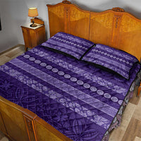 Fiji Marau na Kerisimasi Quilt Bed Set Purple Tapa Masi Inspired Christmas - Polynesian Pride