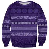 Fiji Marau na Kerisimasi Sweatshirt Purple Tapa Masi Inspired Christmas - Polynesian Pride