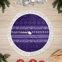 Fiji Marau na Kerisimasi Tree Skirt Purple Tapa Masi Inspired Christmas - Polynesian Pride