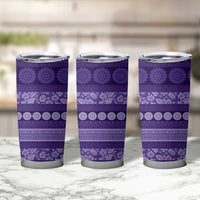 Fiji Marau na Kerisimasi Tumbler Cup Purple Tapa Masi Inspired Christmas - Polynesian Pride