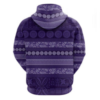 Fiji Marau na Kerisimasi Zip Hoodie Purple Tapa Masi Inspired Christmas - Polynesian Pride