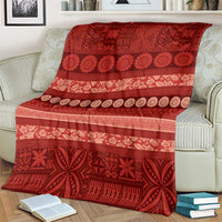 Fiji Marau na Kerisimasi Blanket Red Tapa Masi Inspired Christmas - Polynesian Pride