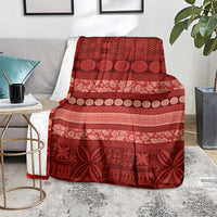 Fiji Marau na Kerisimasi Blanket Red Tapa Masi Inspired Christmas - Polynesian Pride