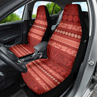 Fiji Marau na Kerisimasi Car Seat Cover Red Tapa Masi Inspired Christmas - Polynesian Pride