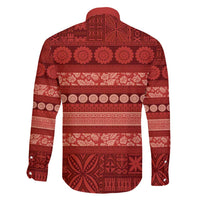 Fiji Marau na Kerisimasi Family Matching Off Shoulder Short Dress and Hawaiian Shirt Red Tapa Masi Inspired Christmas LT9 - Polynesian Pride