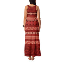 Fiji Marau na Kerisimasi Family Matching Tank Maxi Dress and Hawaiian Shirt Red Tapa Masi Inspired Christmas LT9 - Polynesian Pride