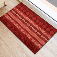 Fiji Marau na Kerisimasi Rubber Doormat Red Tapa Masi Inspired Christmas - Polynesian Pride