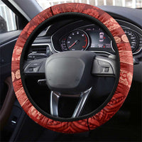 Fiji Marau na Kerisimasi Steering Wheel Cover Red Tapa Masi Inspired Christmas - Polynesian Pride