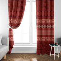 Fiji Marau na Kerisimasi Window Curtain Red Tapa Masi Inspired Christmas - Polynesian Pride