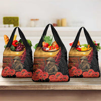 Maori Kiwi Soldier Fern Tattoo ANZAC Day Grocery Bag Lest We Forget