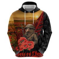 Maori Kiwi Soldier Fern Tattoo ANZAC Day Hoodie Lest We Forget