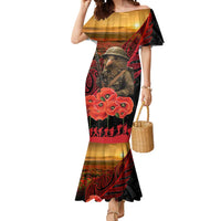 Maori Kiwi Soldier Fern Tattoo ANZAC Day Mermaid Dress Lest We Forget