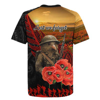 Maori Kiwi Soldier Fern Tattoo ANZAC Day Rugby Jersey Lest We Forget